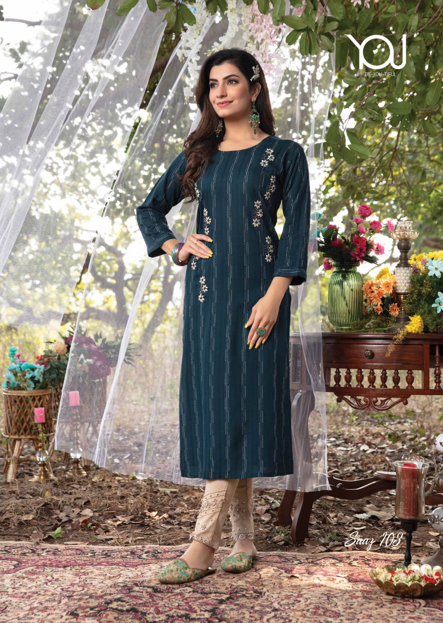 Wanna Saaz New Designer Fancy Ethnic Wear Kurti With Pant Collection